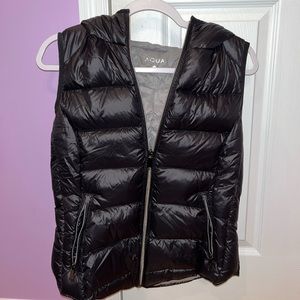 Aqua black puffer vest